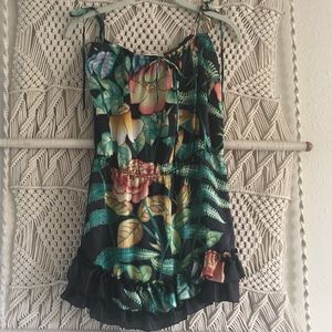 Kite & Butterfly Silk Floral Printed Mini Dress